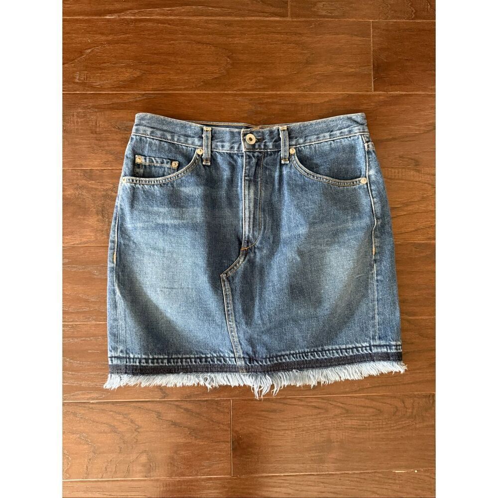 Rag & Bone NEW Jean Denim Fringed Mini Skirt 28